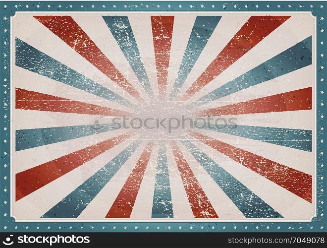 Vintage American Background. Illustration of an american red and blue fourth of july background, for independence day and american holidays, with scratched and grunge textures