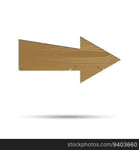 Vintage arrow wood isolated. Arrow wooden timber pointer, direction signboard. Vector illustration. Vintage arrow wood isolated