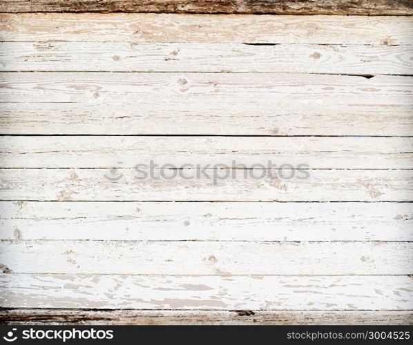 Vintage background of weathered painted wooden plank. Vector illustration