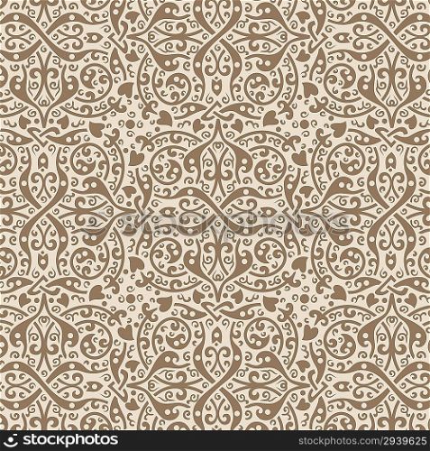 Vintage background vector. Old style Seamless floral pattern. Retro texture wallpaper.