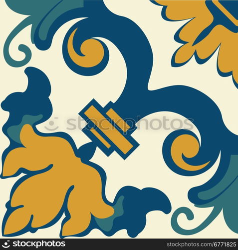 Vintage background - Victorian tile in vector