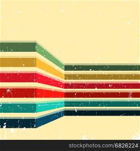 Vintage background with colored stripes. Abstract geometric pattern for cover album, brochure or flyer. Vector illustration.. Vintage background with colored stripes