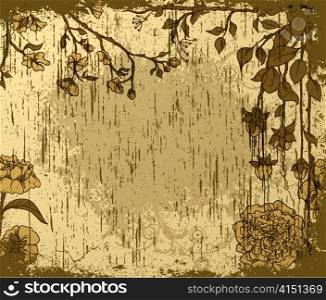 vintage background with floral vector illustration