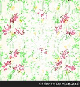 vintage background with flowers and grunge