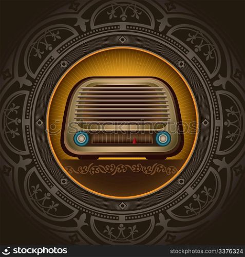 Vintage background with old radio