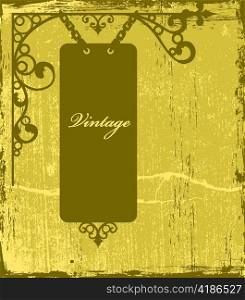 vintage background with wrought iron sign vector illustration
