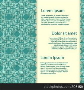Vintage banner or poster template with vector celtic knots illustration. Vintage banner template with vector celtic knots