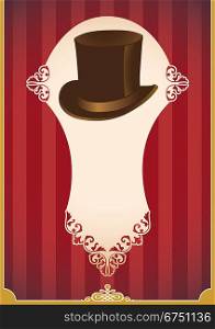Vintage banner with hat