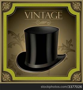 Vintage banner with top hat