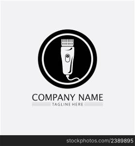 Vintage barbershop logo and design emblems labels, badges, logos background illustration