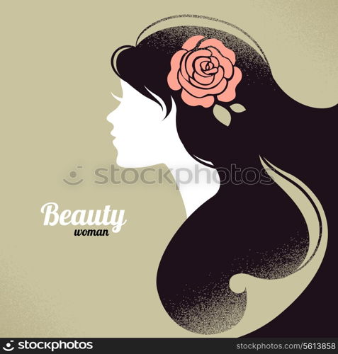 Vintage beautiful girl silhouette