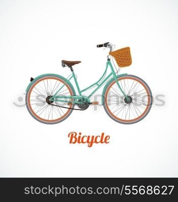 Vintage bicycle symbol or poster vector illustration isolated