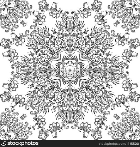 Vintage black and white seamless texture with a floral pattern for invitations, backgrounds and your design