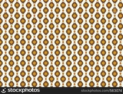 Vintage blossom and leaves and lobe pattern on light yellow background. Classic bloom seamless pattern style for old design or ancient work