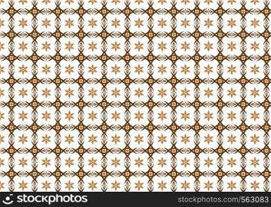 Vintage blossom and tribal and circle and leaves pattern on light yellow background. Classic bloom and tribal seamless pattern style for old design