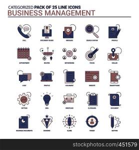 Vintage Business Management Icon set - 25 Flat Line icon set