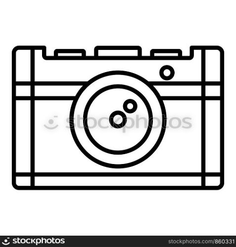 Vintage camera icon. Outline vintage camera vector icon for web design isolated on white background. Vintage camera icon, outline style