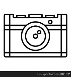 Vintage camera icon. Outline vintage camera vector icon for web design isolated on white background. Vintage camera icon, outline style