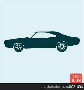 Vintage car icon. Muscle car icon. Vintage sport automobile symbol. Vector illustration