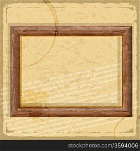 Vintage card with a picture of wooden frames and grunge elements