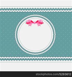 Vintage Card with Bow Vector Illustration. EPS10. Vintage Card with Bow Vector Illustration