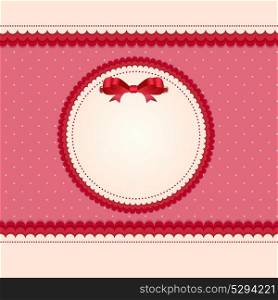 Vintage Card with Bow Vector Illustration. EPS10. Vintage Card with Bow Vector Illustration