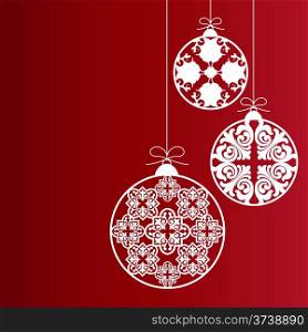 Vintage card with Christmas balls. vector illustration