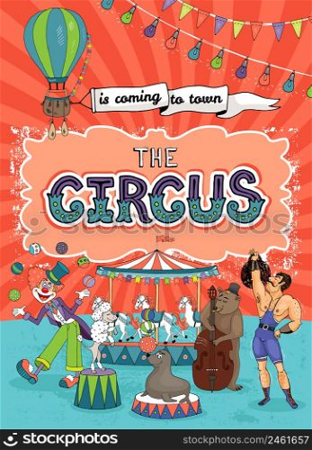 vintage carnival, fun fair or circus poster template