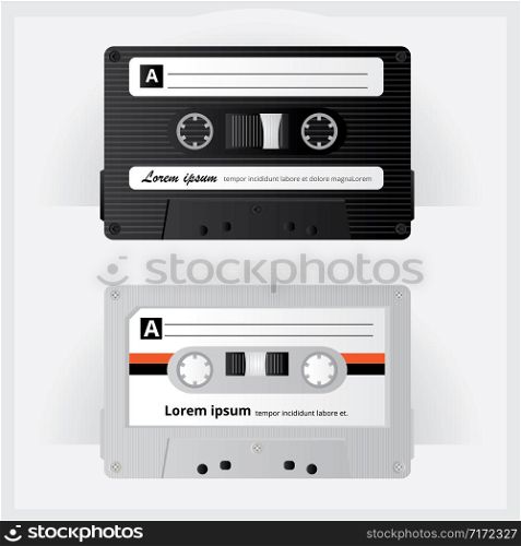 Vintage Cassette Tape Vector Illustration
