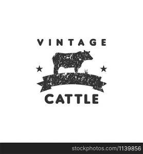 Vintage cattle logo graphic design template vector illustration vector. Vintage cattle logo graphic design template vector illustration