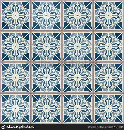 Vintage ceramic tiles vector pattern