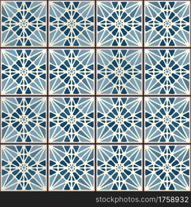 Vintage ceramic tiles vector pattern