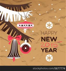 Vintage Christmas background. Happy New Year card. Vector illustration