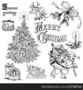 Vintage christmas doodles