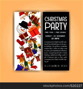 Vintage christmas party flyer template. Vector EPS10 Abstract Template background