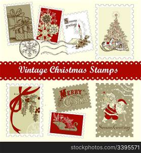 Vintage Christmas postage set