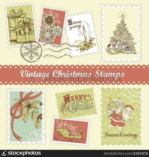 Vintage Christmas postage set