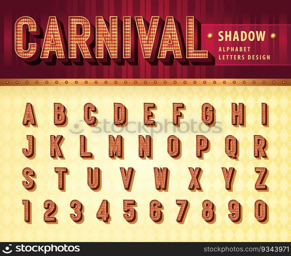 Vintage Circus Alphabet Letters and numbers, Carnival circus funfair ...