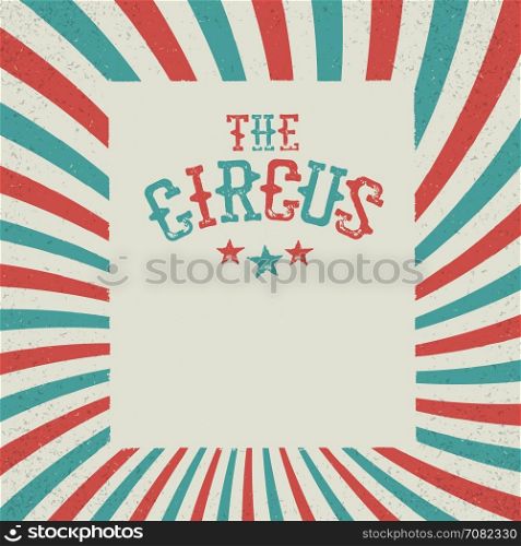 Vintage Circus Festival Background. Red and green radiate rays.With blank space for text or invitation