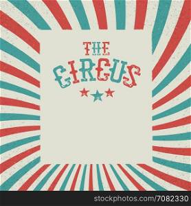 Vintage Circus Festival Background. Red and green radiate rays.With blank space for text or invitation