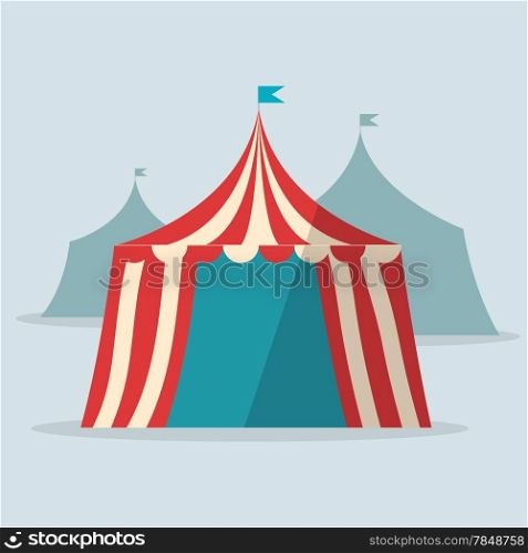 Vintage circus tent flat design