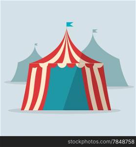 Vintage circus tent flat design