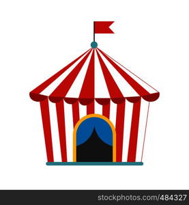 Vintage circus tent flat icon isolated on white background. Vintage circus tent flat icon