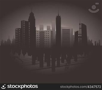 vintage city background vector illustration
