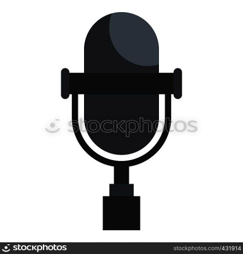 Vintage classic microphone icon flat isolated on white background vector illustration. Vintage classic microphone icon isolated
