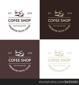 Vintage Coffee shop logo vector illustration. Espresso coffee icon symbol. Espresso coffee sign. Coffee shop logo emblem vector.