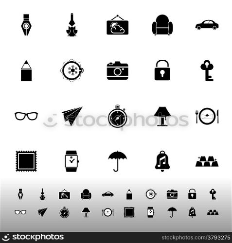 Vintage collection icons on white background, stock vector