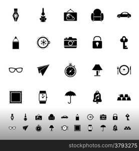 Vintage collection icons on white background, stock vector