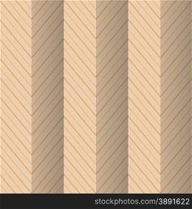Vintage colored simple seamless pattern. Background with paper fold and 3d realistic shadow.Retro fold yellowish striped zigzag.