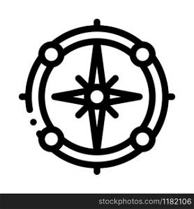 Vintage Compass Icon Vector. Outline Vintage Compass Sign. Isolated Contour Symbol Illustration. Vintage Compass Icon Vector Outline Illustration